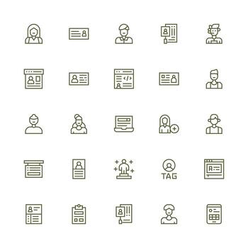 Medium Stroke Outline Icons from Registration Set with 25 Vectors Icon Set