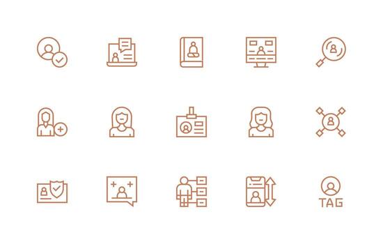 15 Regular Line Icons for User Profile Graphics Neatly Designed Icons for Web Platforms vector