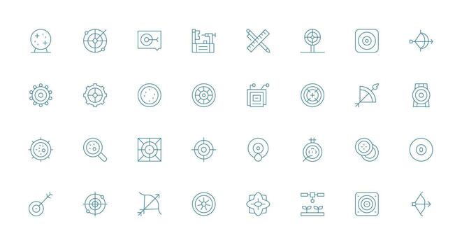 Thin Line Style Precision Icons with 32 Vectors Well-Structured Icons for Creative Use