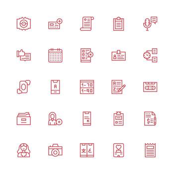25 Icons for Record in Medium Stroke Outline Format Versatile Icon Collection for Designers vector