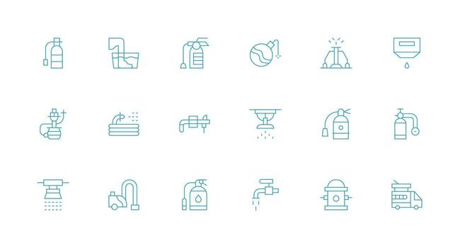 Minimal Line Icons from Hose Set with 18 Vectors Simplified Icon Pack for Visual Tools