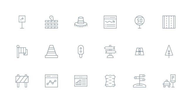 Traffic including 18 Minimal Line Illustrations High-Resolution Icons for Any Platform vector