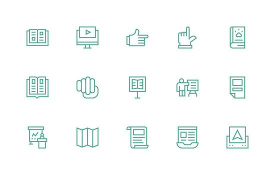regular línea íconos desde instrucción conjunto con 15 vectores de uso múltiple icono diseño paquete