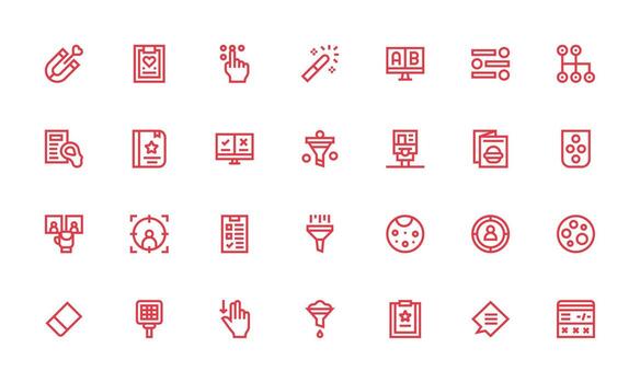 selección icono conjunto con 28 negrita línea gráficos icono conjunto para aplicaciones vector