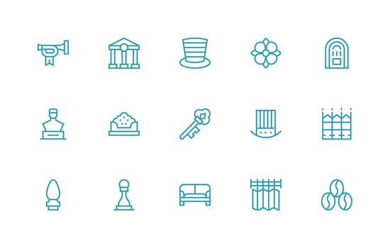 15 Regular Line Designs for Classic Icons Web and App Icon Pack Collection vector