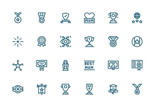 Thick Line Line Icons from Recognition Set with 24 Vectors Simplified Icon Pack for Visual Tools