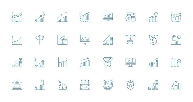 Thin Line Icons from Upward Trend Set with 32 Vectors Clean Set for Layout Prototypes