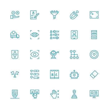 selección visual paquete conteniendo 25 medio carrera contorno íconos agudo íconos para presentaciones vector