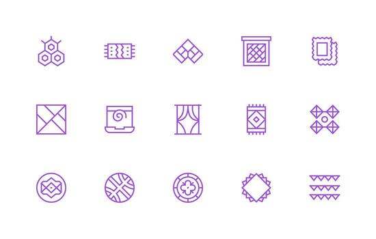 15 Icons for Patterned in Regular Line Format Interface Icon Collection vector