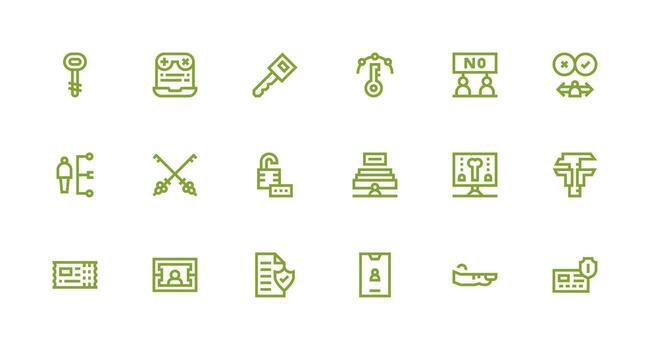 18 fuerte carrera línea diseños para permiso íconos rápido acceso íconos para ui desarrollo vector