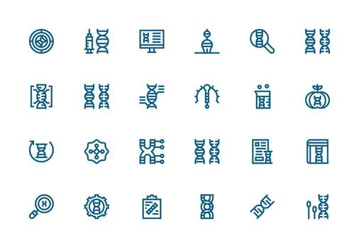 24 Icons for Dna in Thick Line Line Format Neatly Designed Icons for Web Platforms vector