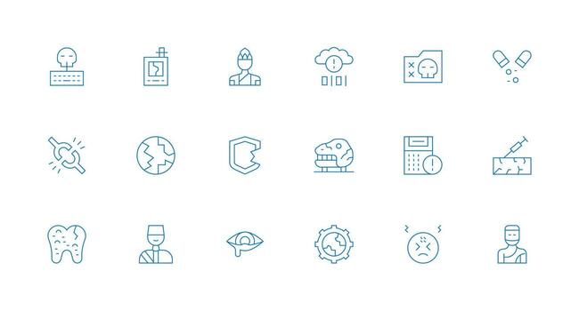 18 Minimal Line Designs for Broken Icons Customizable Icon Series for Mobile Screens vector
