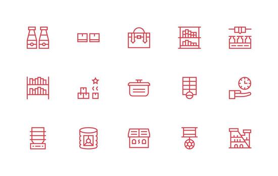 Logistic Icon Set with 15 Regular Line Graphics Detailed Icon Collection for Design Systems vector