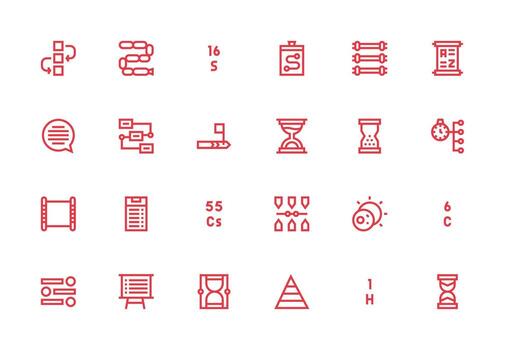 Sequence featuring 24 Icons in Thick Line Line Design Neutral Style Icons for Any Project vector