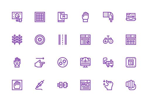 24 Thick Line Line Style Icons from Interface Collection Fully Editable Icon Set for Web vector