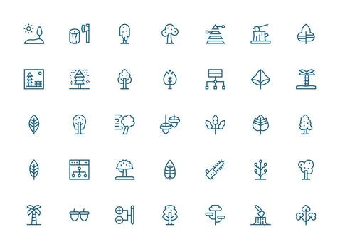 regular limpiar línea íconos desde árbol conjunto con 35 vectores mínimo icono conjunto para interfaz proyectos