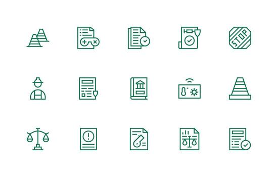 15 regular línea vectores para regulación tema de múltiples fines icono conjunto