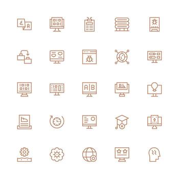 Medium Stroke Outline Icons from Application Set with 25 Vectors Well-Structured Icons for Creative Use