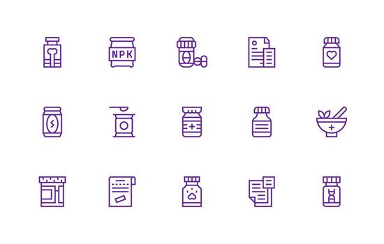 Regular Line Icons from Supplement Set with 15 Vectors Essential Icons for Rapid UI Building
