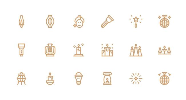 18 Strong Stroke Line Designs for Glow Icons Neatly Designed Icons for Web Platforms vector