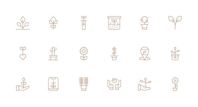 18 Minimal Line Icons for Nurture Graphics App Icon Pack vector