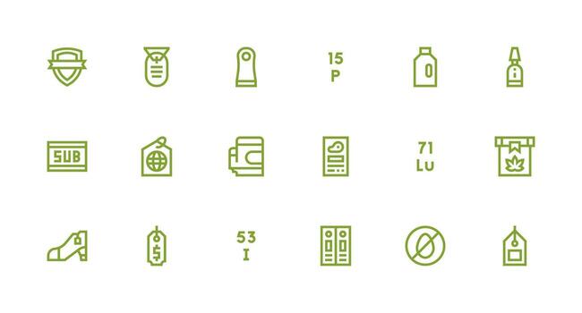 18 fuerte carrera línea íconos para etiqueta gráficos personalizable icono serie para móvil pantallas vector