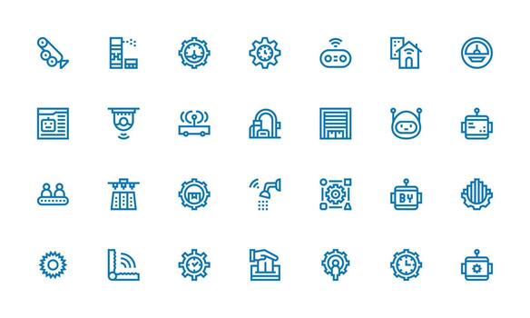 28 Bold Line Icons for Automation Graphics Well-Structured Icons for Creative Use vector
