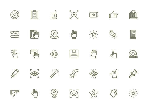 35 Icons for Highlight in Regular Clean Line Format Interface Icon Collection for Daily Projects vector
