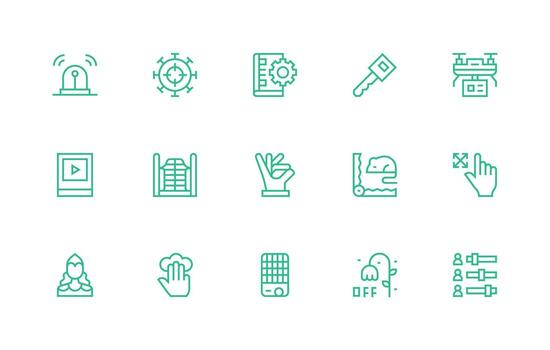 Control Set with 15 Regular Line Icons Neatly Designed Icons for Web Platforms vector