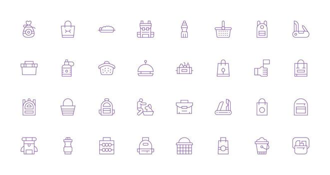 32 Thin Line Icons for Carry Graphics Core Icon Collection for Daily Tasks vector
