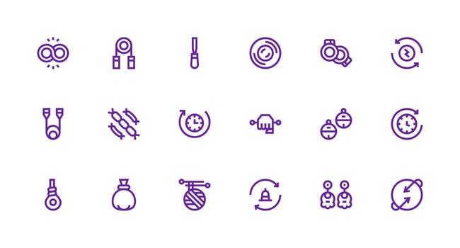 18 Loop Icons in Strong Stroke Line Aesthetic Functional Icon Series vector