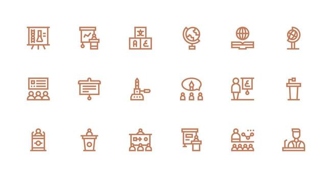 fuerte carrera línea íconos desde enseñando conjunto con 18 vectores sencillo icono paquete