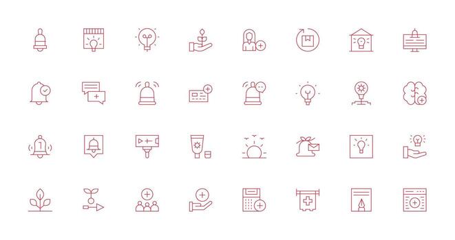 New featuring 32 Icons in Thin Line Design Essential Icon Set for Teams vector