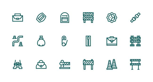 Closure Visual Pack containing 18 Strong Stroke Line Icons Simple Icons for Interface and Wireframes vector