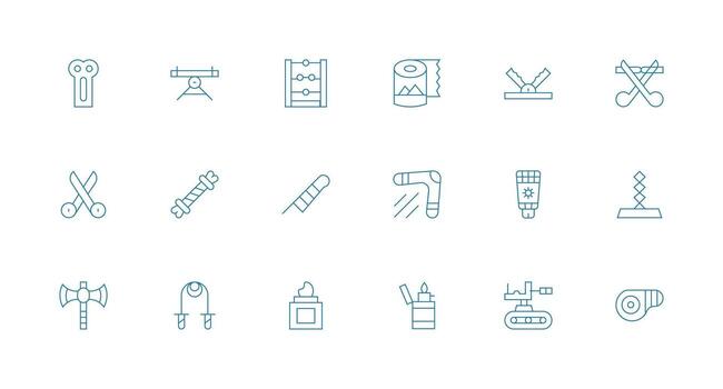 herramienta diseño íconos presentando 18 en mínimo línea estilo ui y ux enfocado icono colección vector
