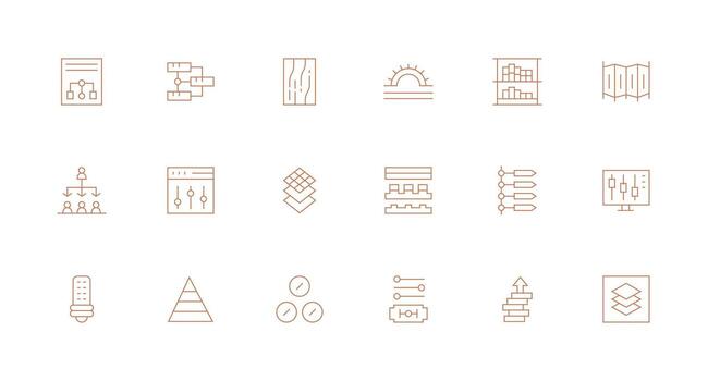 Minimal Line Style Levels Icons with 18 Vectors Icon Set