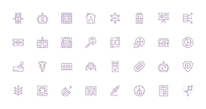 circuito presentando 32 íconos en Delgado línea diseño de múltiples fines icono paquete para plantillas vector