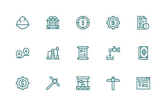 15 Icons for Resource in Regular Line Format Interface Icons for Daily Use vector