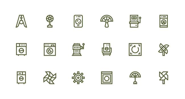 girar presentando 18 íconos en fuerte carrera línea diseño limpiar icono conjunto icono paquete para ui proyectos vector