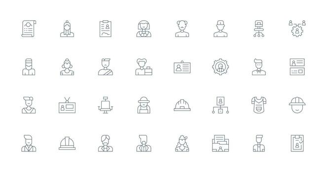 Thin Line Icons from Employee Set with 32 Vectors Scalable Icons for Cross-Platform Interfaces