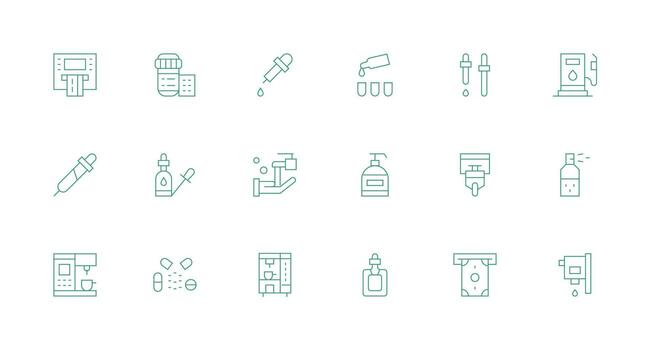 Minimal Line Icons from Dispensing Set with 18 Vectors Interface Icon Collection