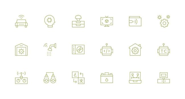 Minimal Line Icons from Tech Set with 18 Vectors All-Purpose Icon Design Pack