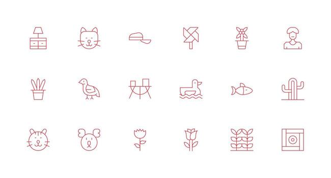 18 Minimal Line Designs for Simple Design Icons Scalable Icons for Cross-Platform Interfaces vector