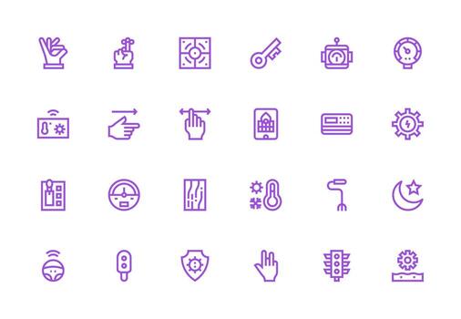 Control including 24 Thick Line Line Illustrations UI and UX Focused Icon Collection vector