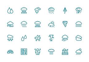 Storm Icon Set with 24 Thick Line Line Graphics Digital Product Icons for Fast Delivery vector