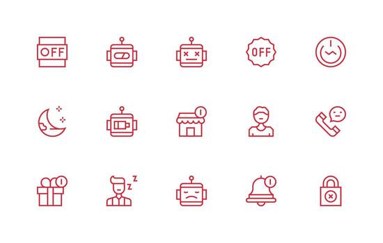 15 Regular Line Style Icons from Inactive Collection Design Ready Icon Set for Teams vector