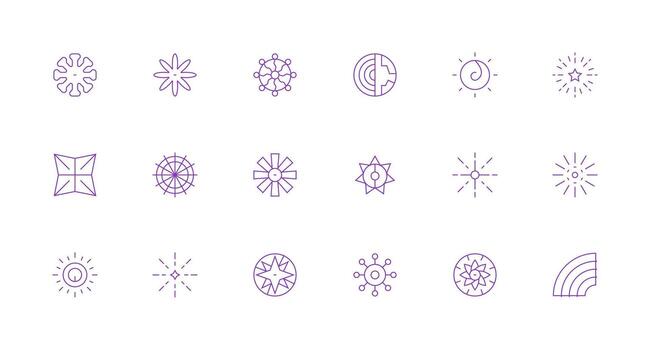 18 Icons for Radiating in Minimal Line Format Interface Icons for Daily Use vector