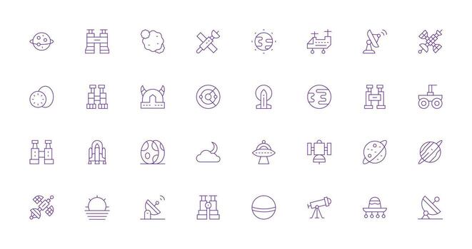 Thin Line Icons from Astronomy Set with 32 Vectors Multi-Style Icons for Creative Projects