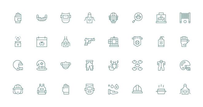 Thin Line Icons from Protective Set with 32 Vectors Interface Icons for Daily Use