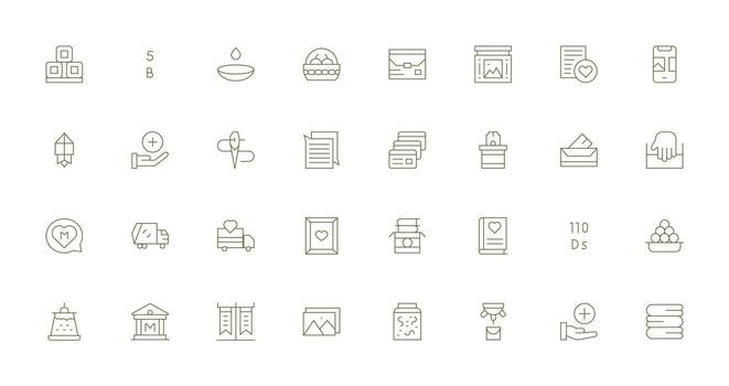 32 Thin Line Style Icons from Collection Collection Neatly Designed Icons for Web Platforms vector